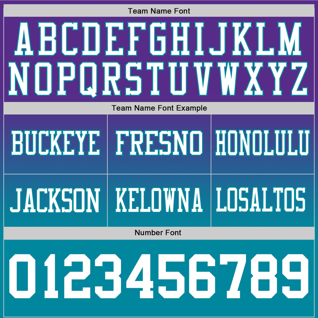 Custom Purple White-Teal Authentic Fade Fashion Football Jersey