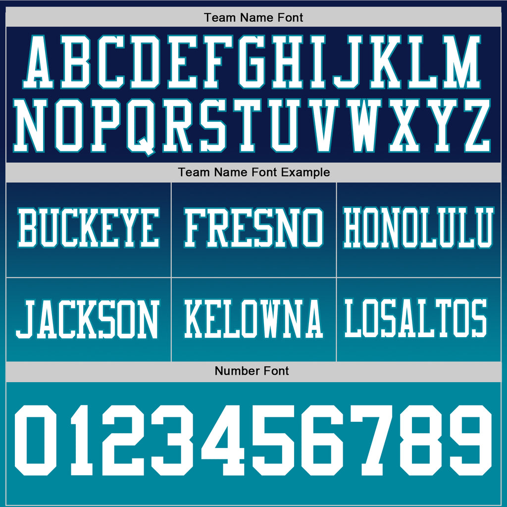 Custom Navy White-Teal Authentic Fade Fashion Football Jersey