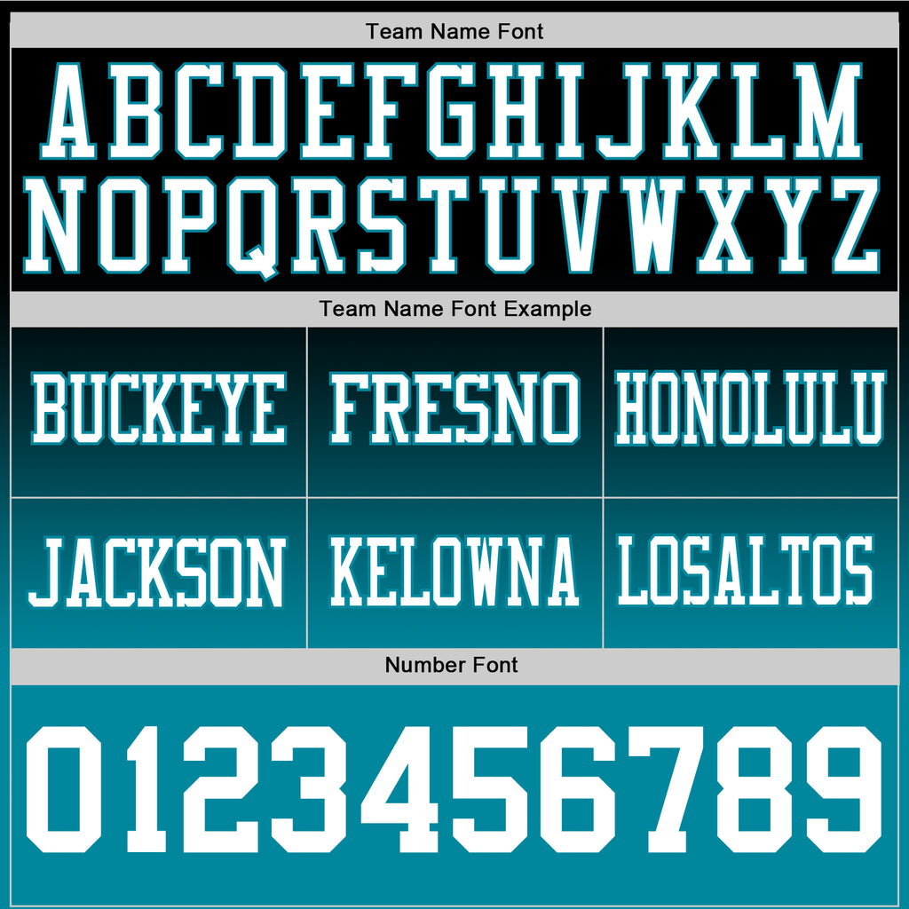 Custom Black White-Teal Authentic Fade Fashion Football Jersey