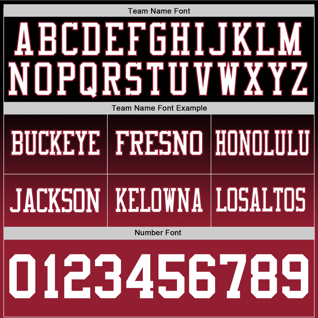 Custom Black White-Cardinal Authentic Fade Fashion Football Jersey