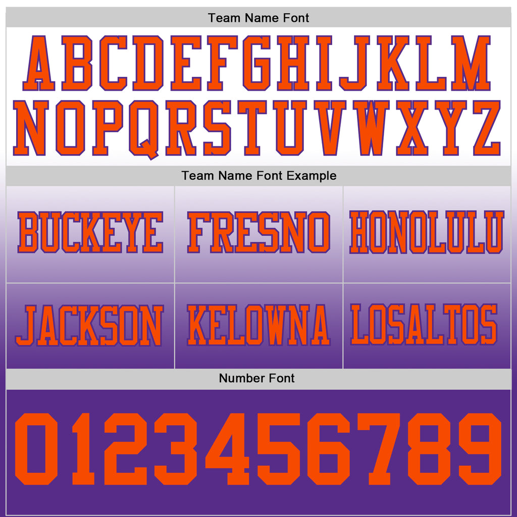 Custom White Orange-Purple Mesh Authentic Fade Fashion Football Jersey