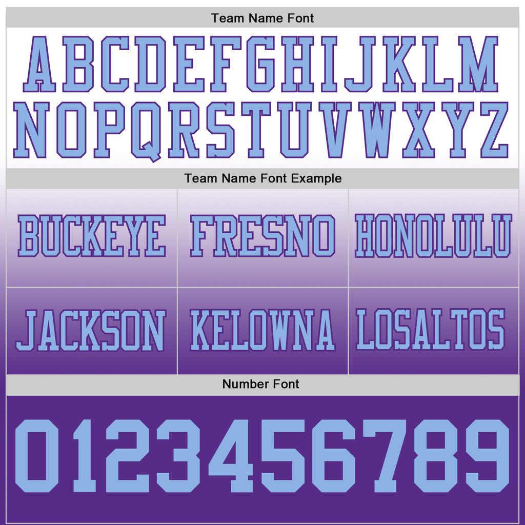 Custom White Light Blue-Purple Mesh Authentic Fade Fashion Football Jersey