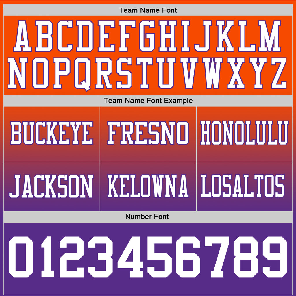 Custom Orange White-Purple Mesh Authentic Fade Fashion Football Jersey
