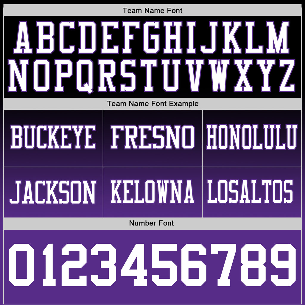Custom Black White-Purple Authentic Fade Fashion Football Jersey