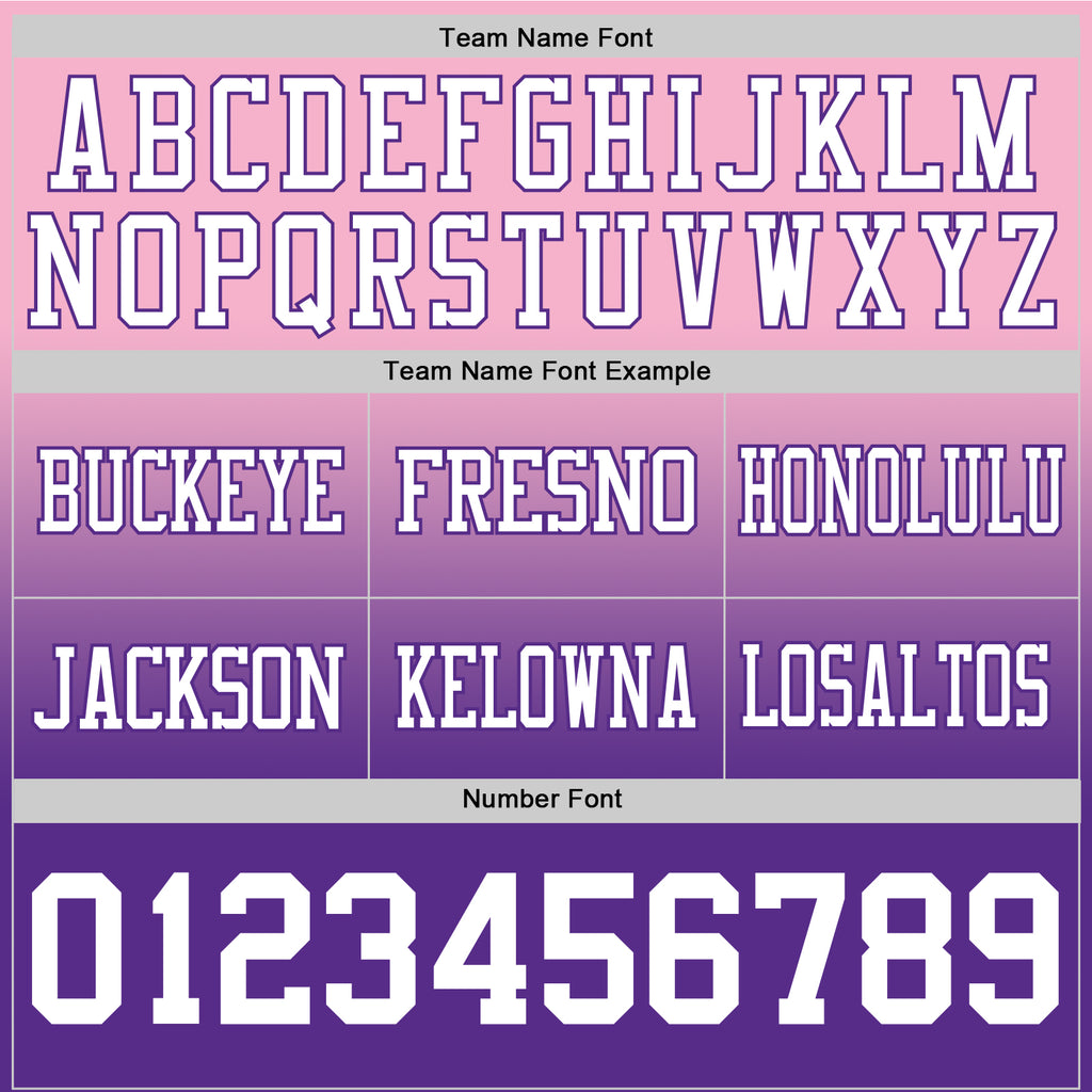 Custom Light Pink White-Purple Authentic Fade Fashion Football Jersey
