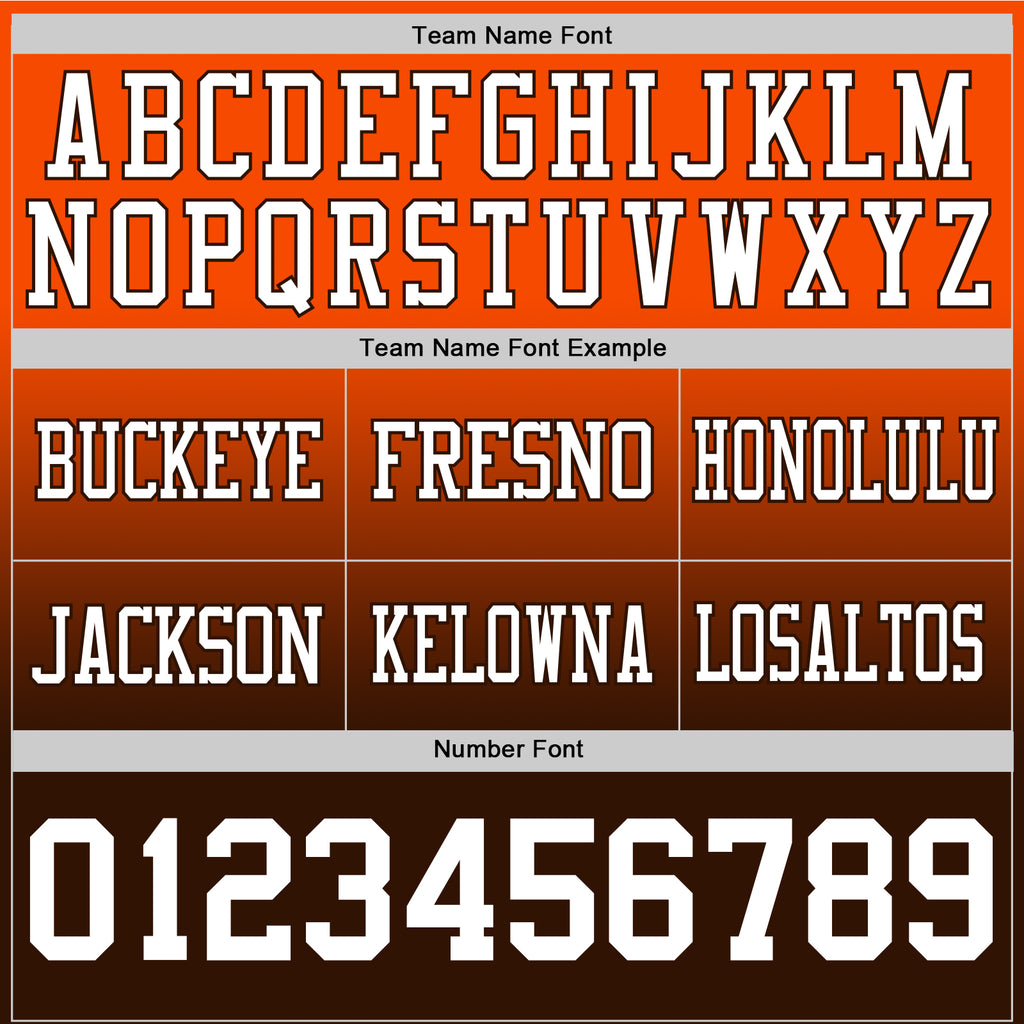Custom Orange White-Brown Mesh Authentic Fade Fashion Football Jersey
