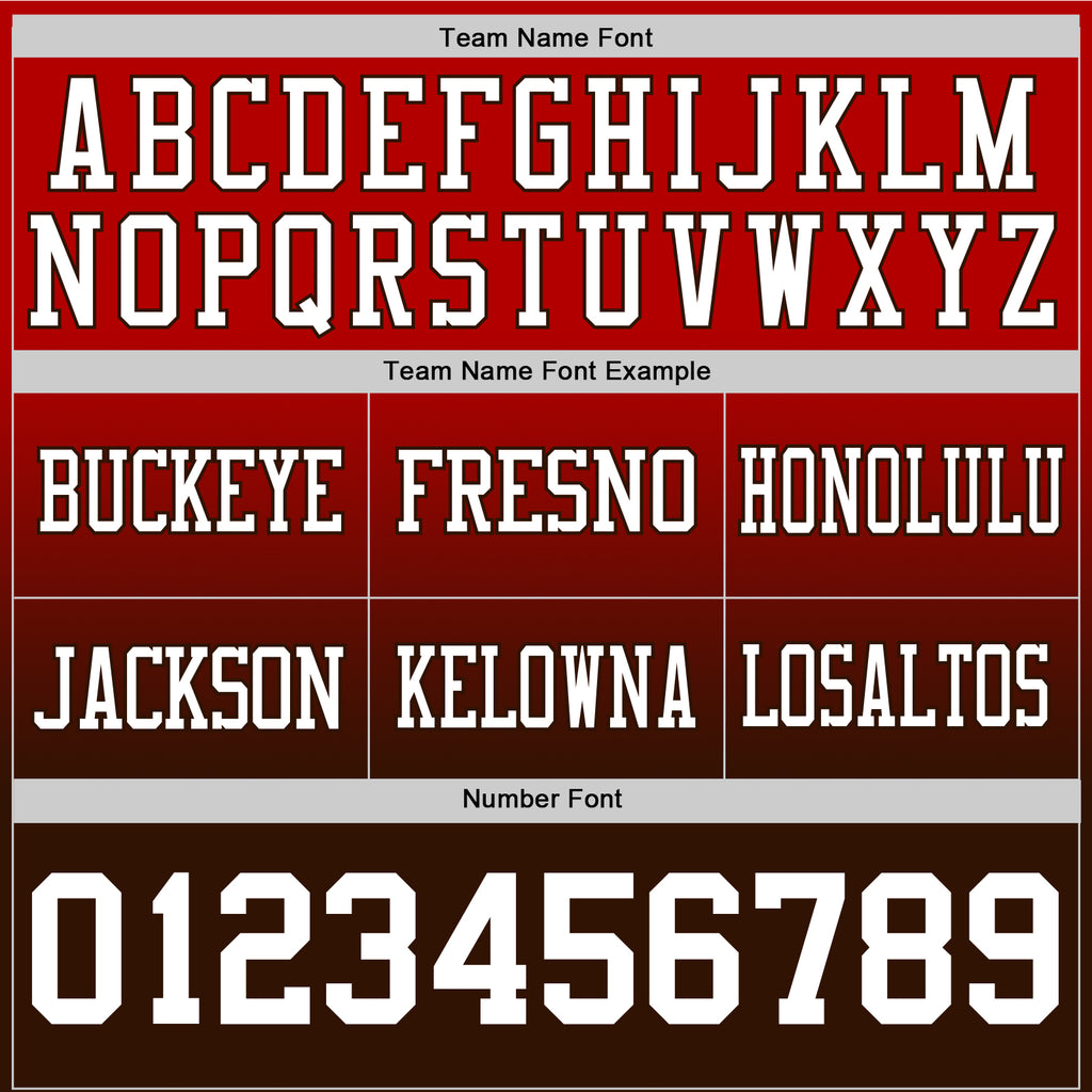 Custom Red White-Brown Authentic Fade Fashion Football Jersey