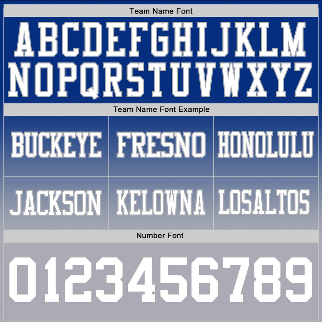 Custom Royal White-Gray Mesh Authentic Fade Fashion Football Jersey