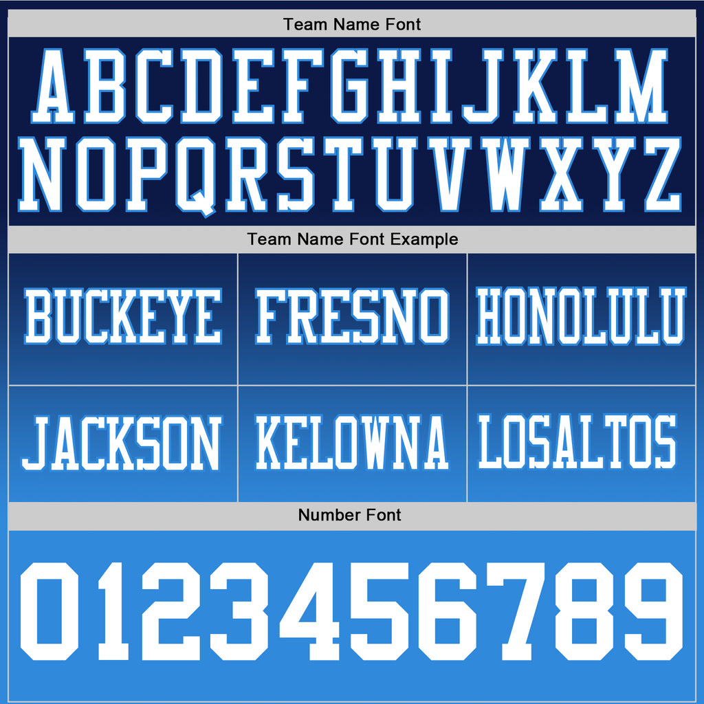 Custom Navy White-Powder Blue Authentic Fade Fashion Football Jersey