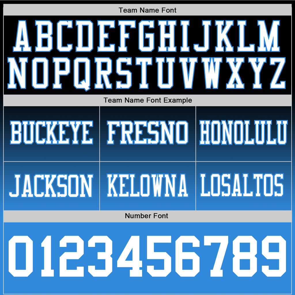 Custom Black White-Powder Blue Authentic Fade Fashion Football Jersey