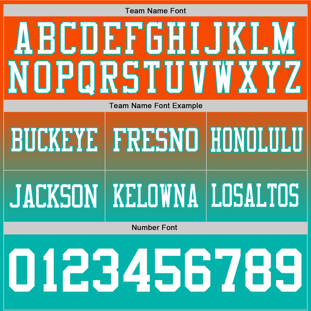Custom Orange White-Aqua Mesh Authentic Fade Fashion Football Jersey