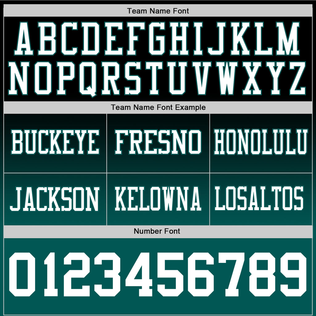 Custom Black White-Midnight Green Authentic Fade Fashion Football Jersey