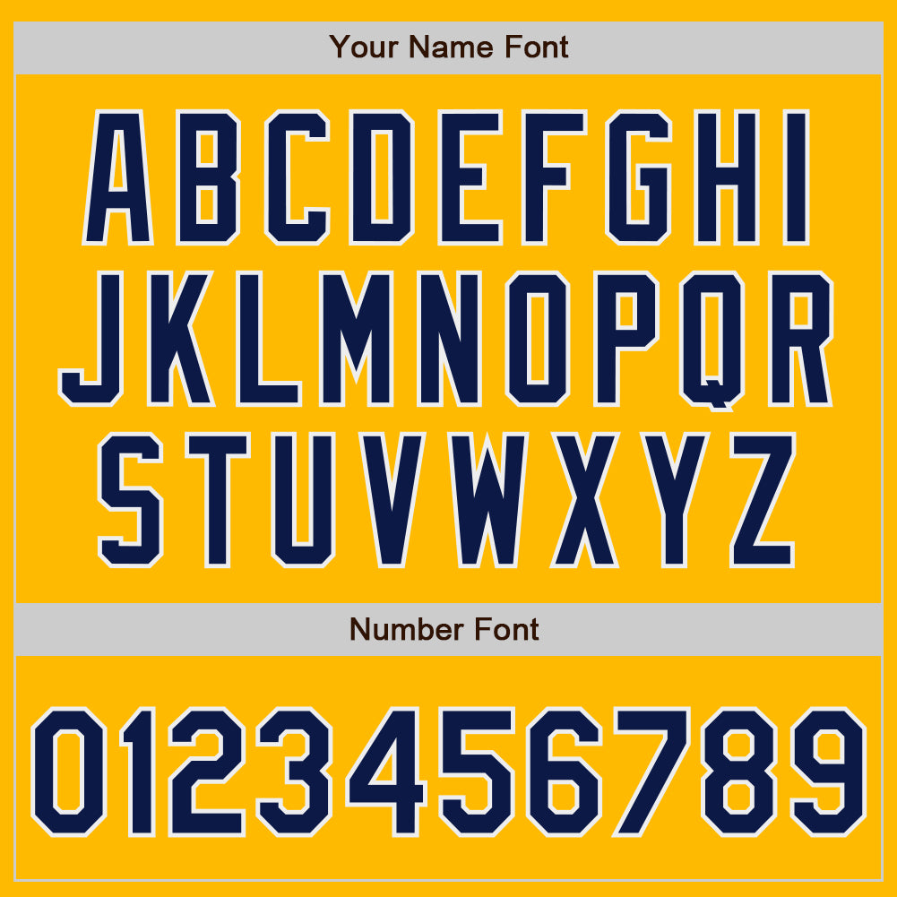 Custom Stitched Gold Navy-White Baseball Pullover Sweatshirt Hoodie