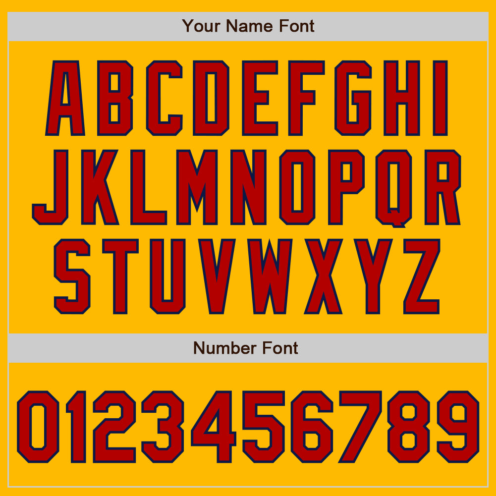 Custom Stitched Gold Red-Navy Baseball Pullover Sweatshirt Hoodie