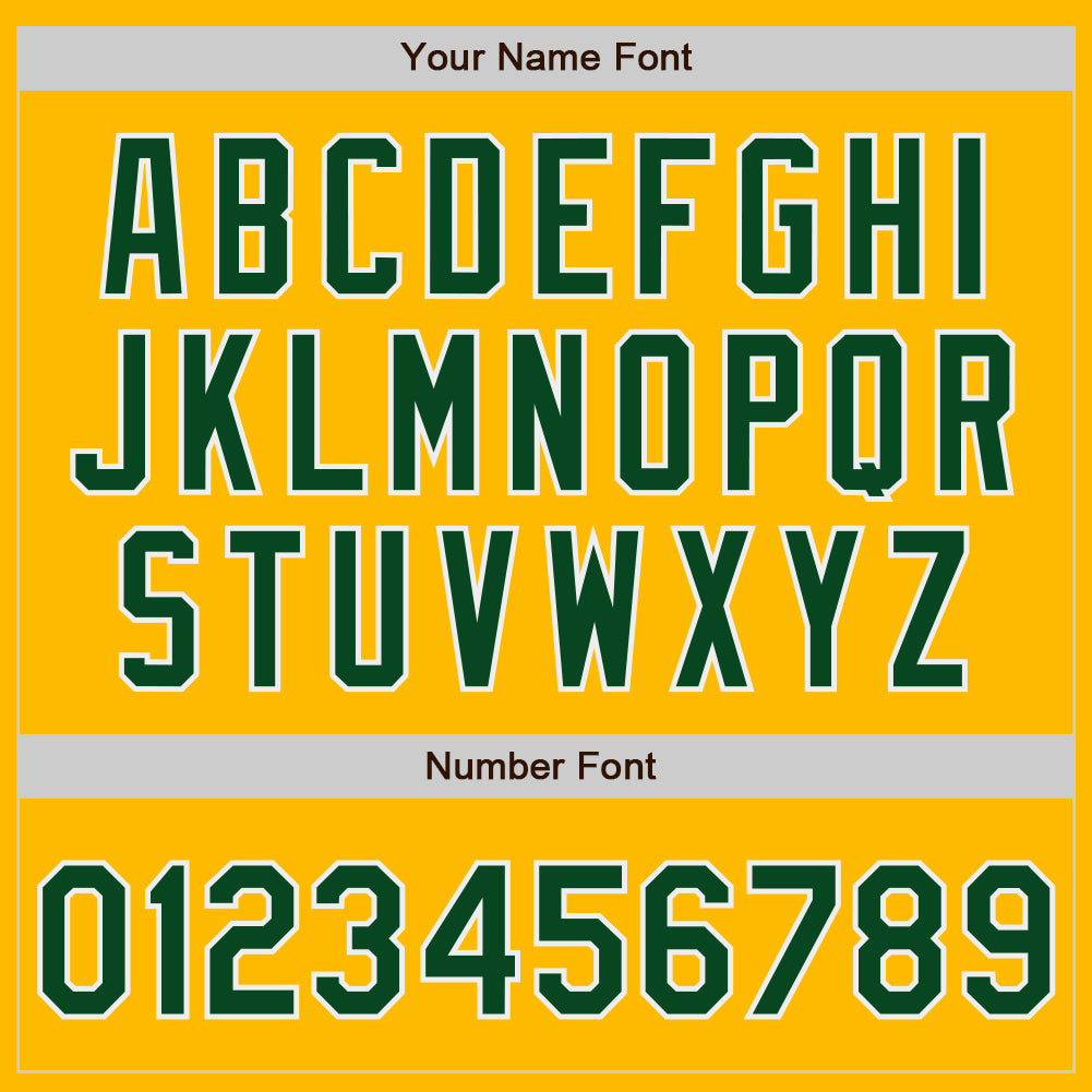 Custom Stitched Gold Green-White Baseball Pullover Sweatshirt Hoodie