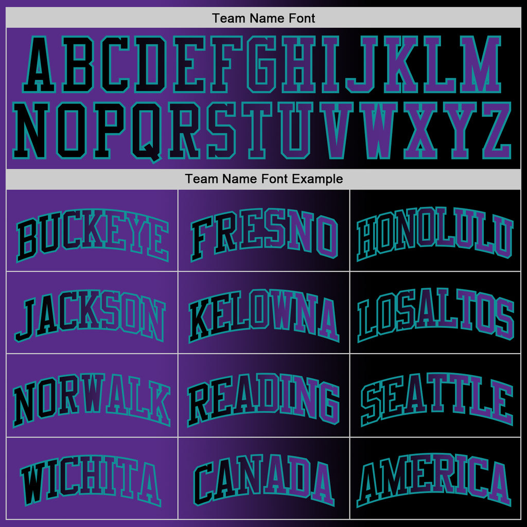 Custom Black Purple-Teal Authentic Gradient Fashion Basketball Jersey