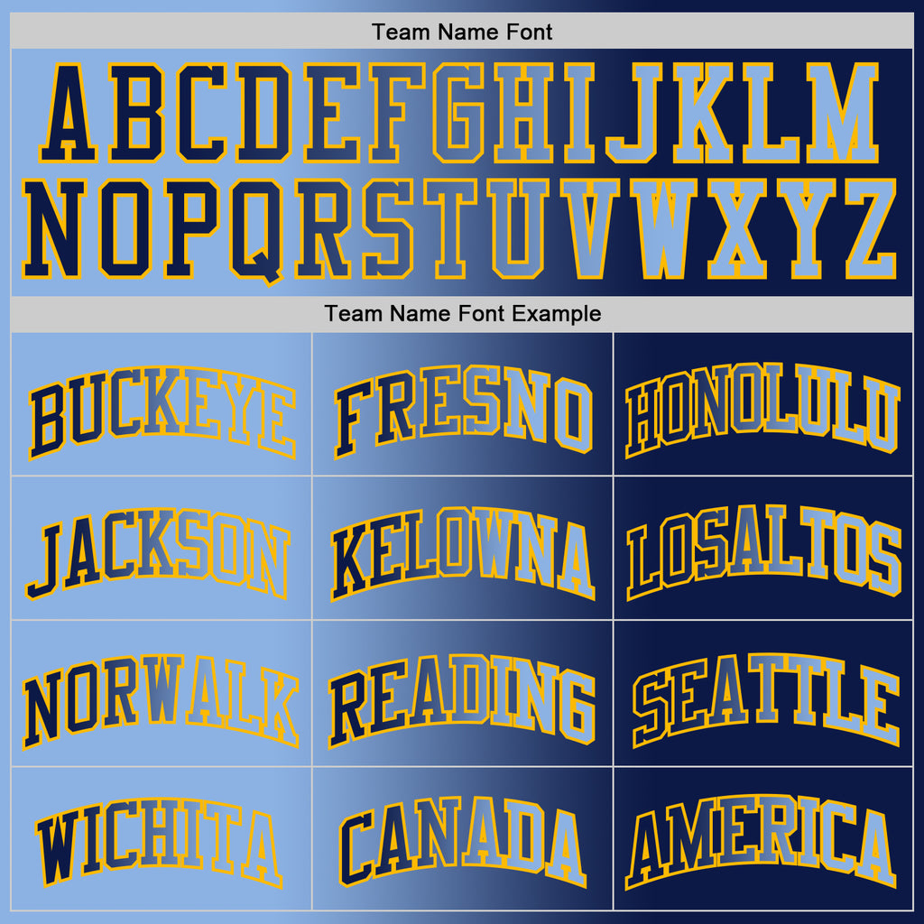 Custom Navy Light Blue-Gold Authentic Gradient Fashion Basketball Jersey