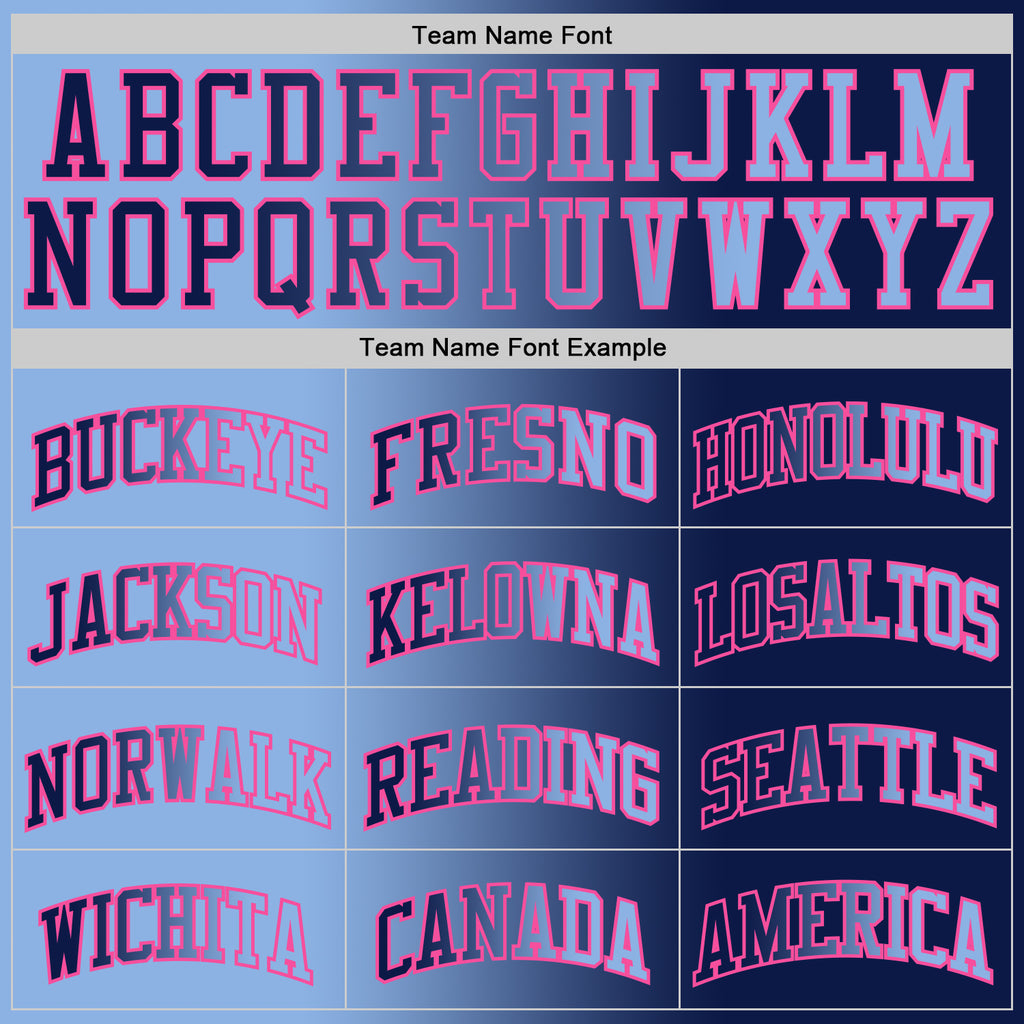 Custom Navy Light Blue-Pink Authentic Gradient Fashion Basketball Jersey