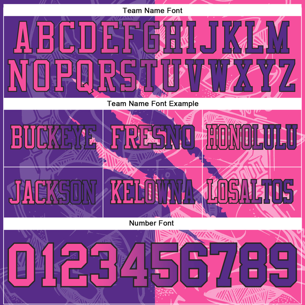 Custom Purple Pink-Black Authentic Gradient Fashion Scratch Football Jersey