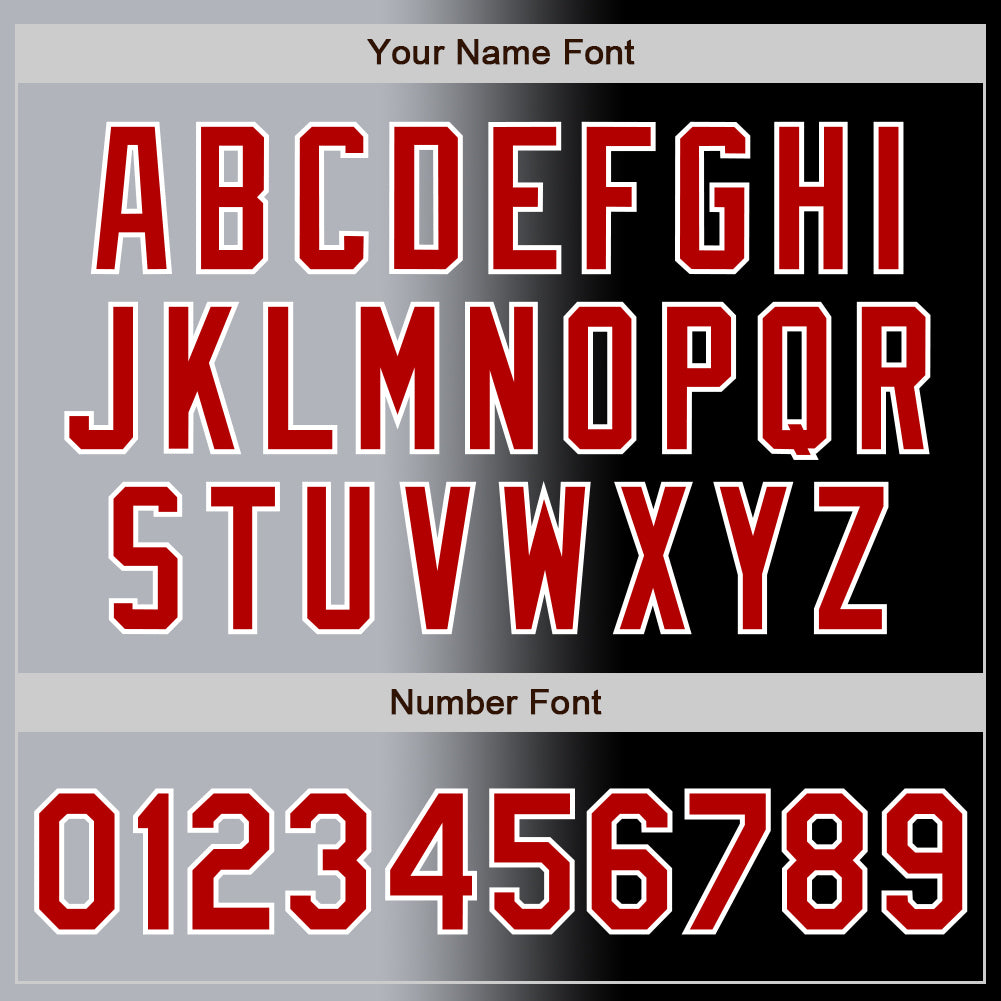 Custom Black Red Gray-White Authentic Gradient Fashion Baseball Jersey