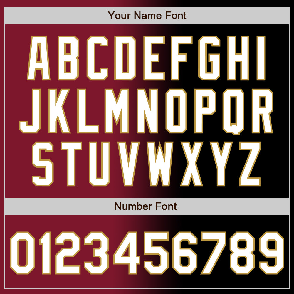 Custom Black White Crimson-Old Gold Authentic Gradient Fashion Baseball Jersey