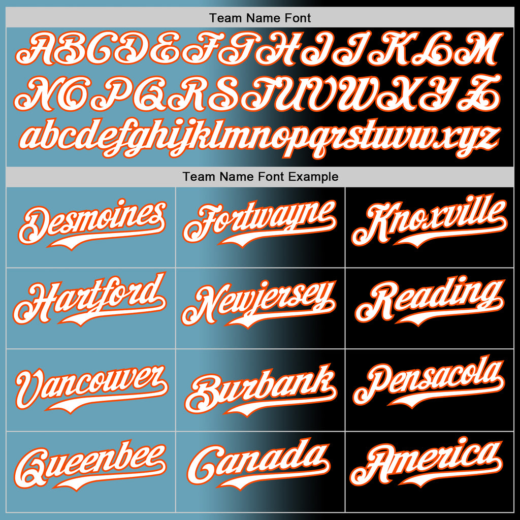 Custom Black White Shadow Blue-Orange Authentic Gradient Fashion Baseball Jersey