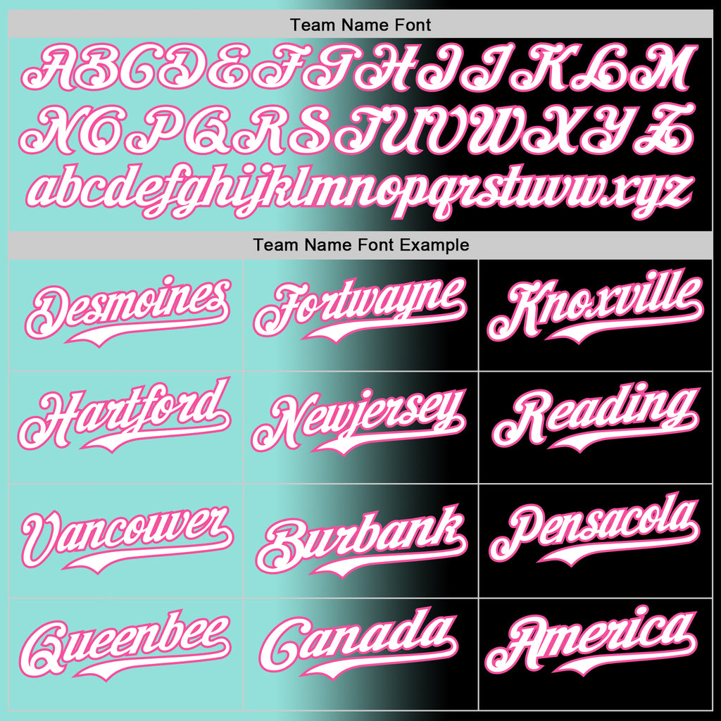 Custom Black White Ice Blue-Pink Authentic Gradient Fashion Baseball Jersey