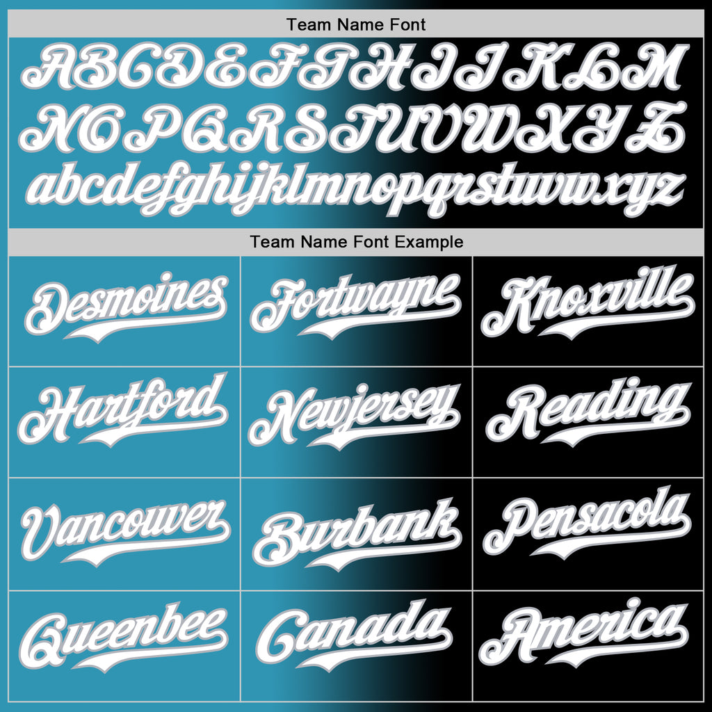 Custom Black White Panther Blue-Gray Authentic Gradient Fashion Baseball Jersey