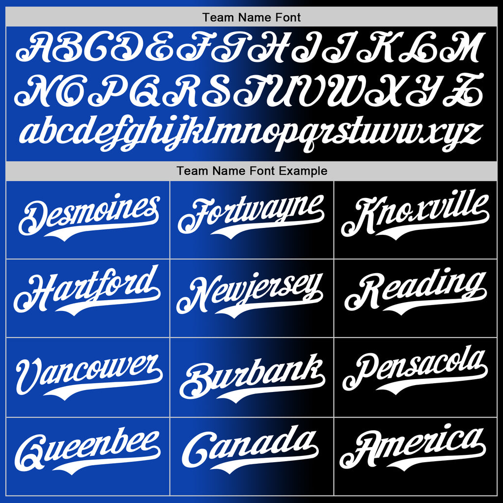 Custom Black White-Thunder Blue Authentic Gradient Fashion Baseball Jersey
