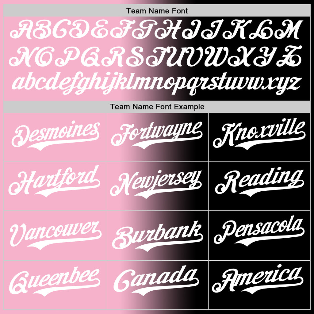 Custom Black White-Light Pink Authentic Gradient Fashion Baseball Jersey