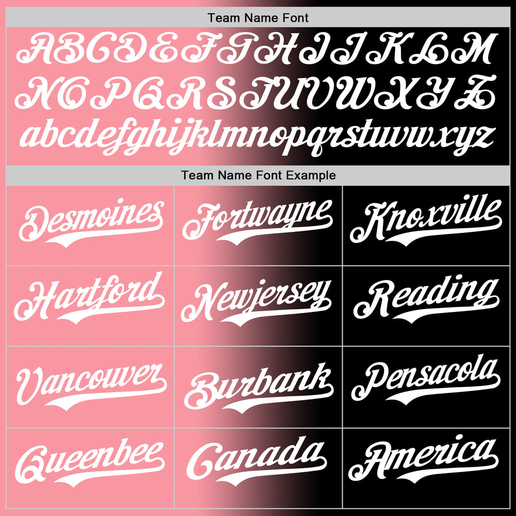 Custom Black White-Medium Pink Authentic Gradient Fashion Baseball Jersey