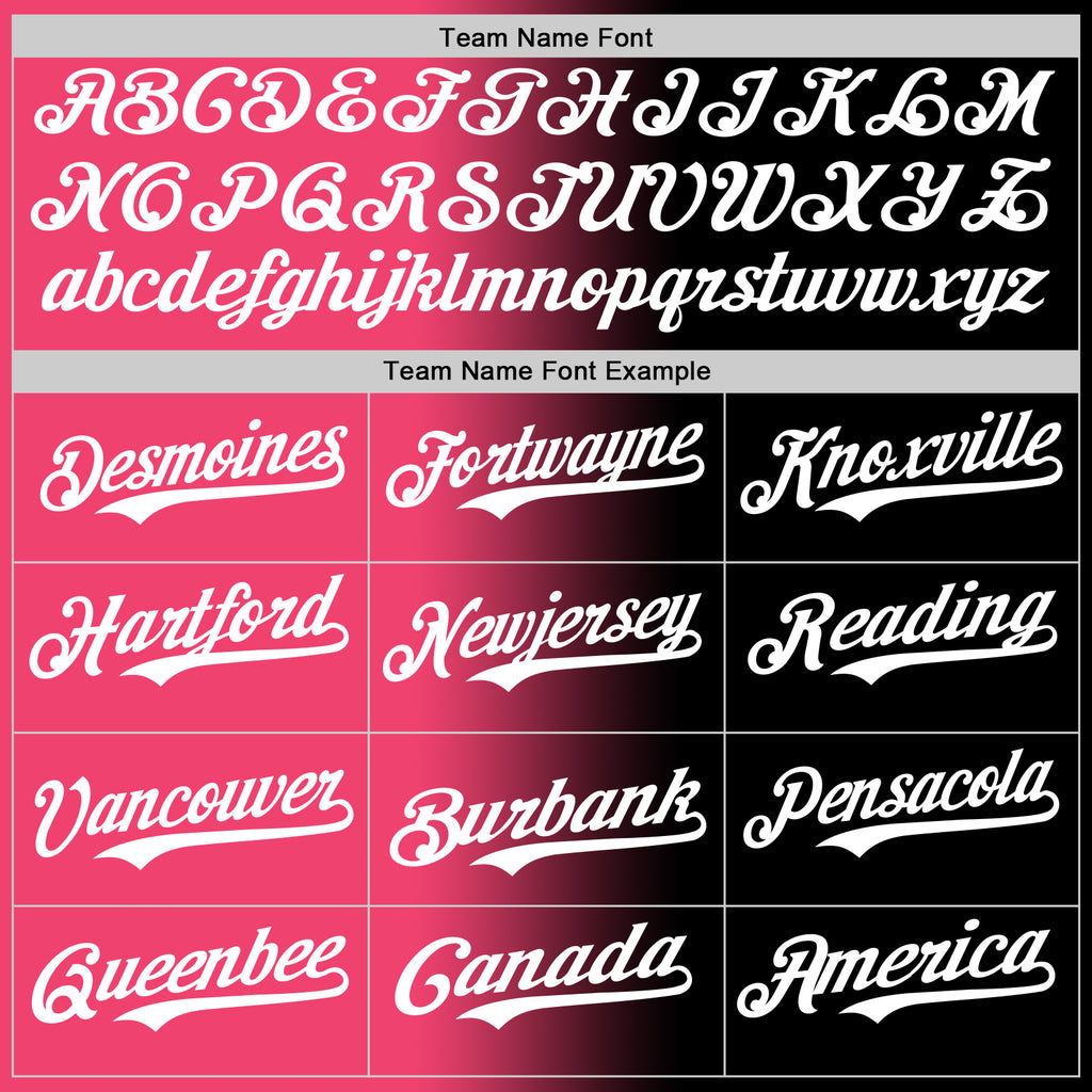 Custom Black White-Neon Pink Authentic Gradient Fashion Baseball Jersey