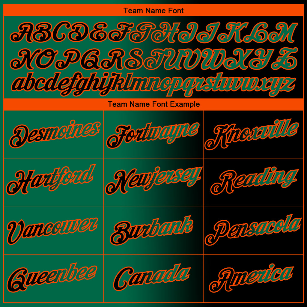 Custom Black Kelly Green-Orange Gradient Fashion Performance T-Shirt
