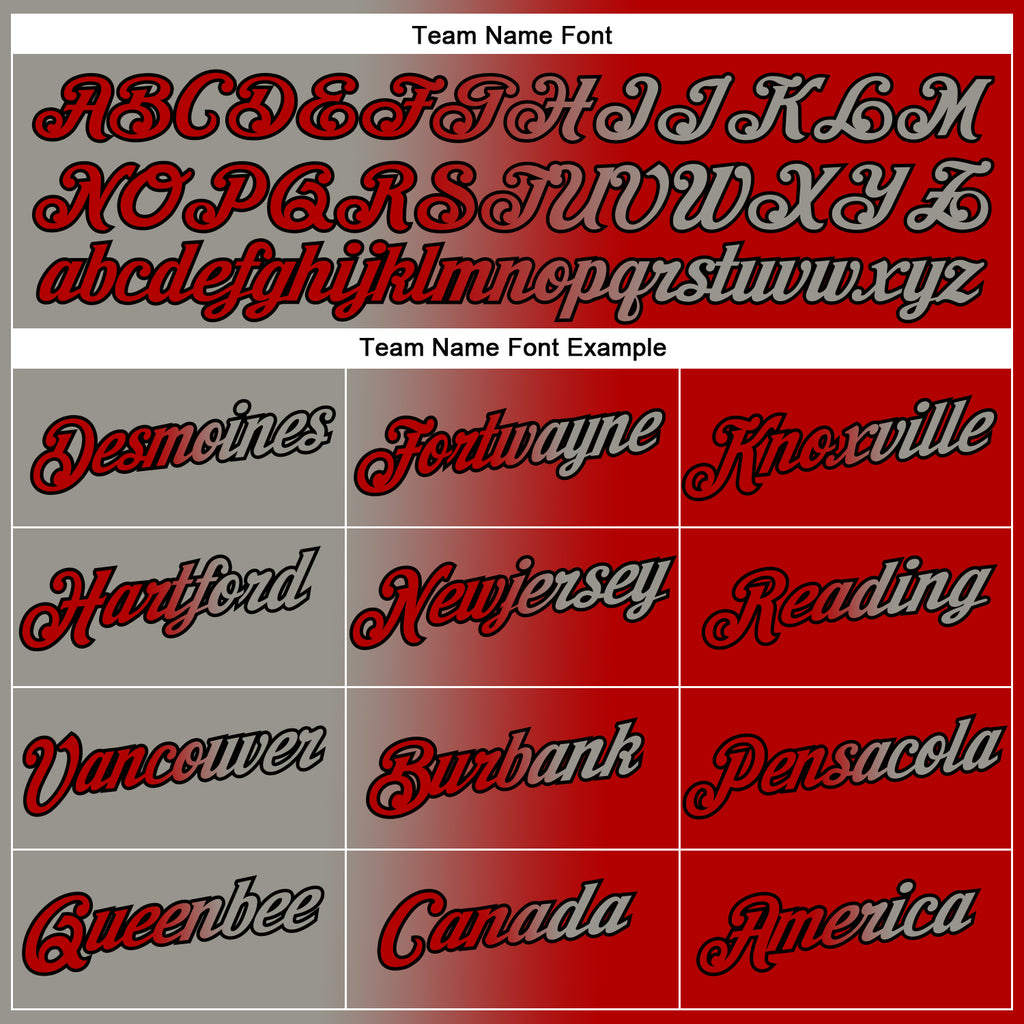 Custom Red Gray-Black Gradient Fashion Performance T-Shirt