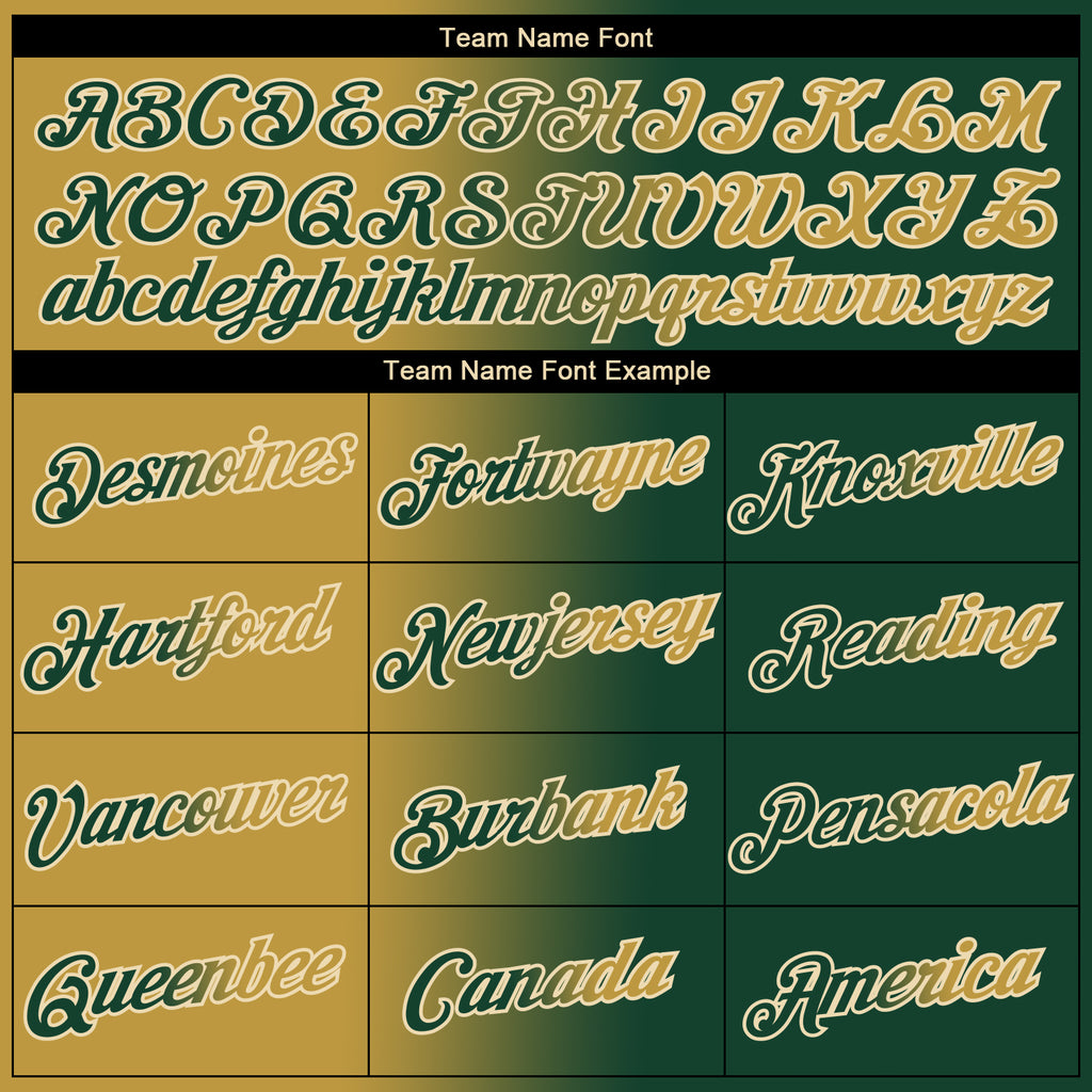 Custom Green Old Gold-Cream Gradient Fashion Performance T-Shirt