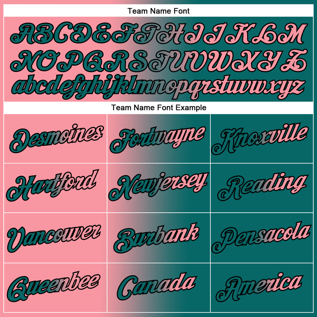 Custom Teal Medium Pink-Black Gradient Fashion Performance T-Shirt