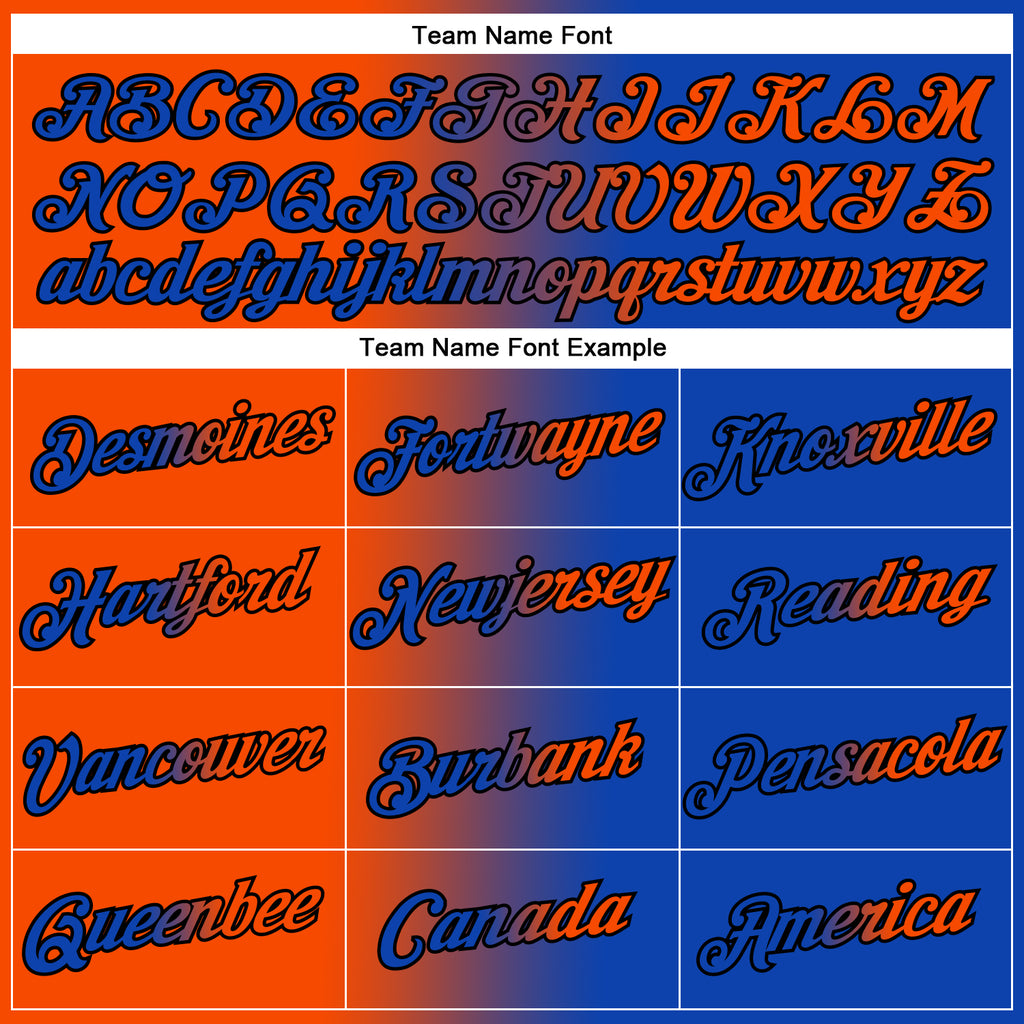 Custom Thunder Blue Orange-Black Gradient Fashion Performance T-Shirt