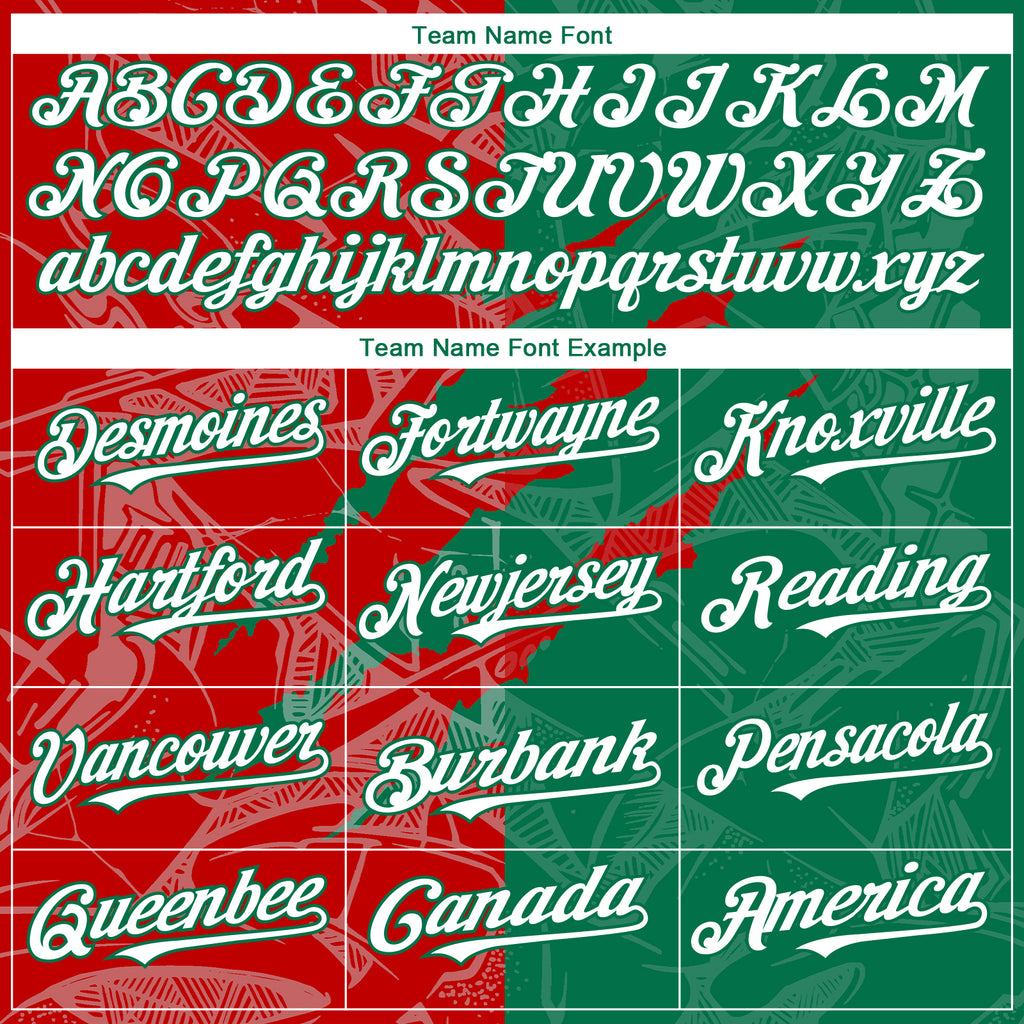 Custom Graffiti Pattern White Kelly Green-Red 3D Scratch Authentic Baseball Jersey