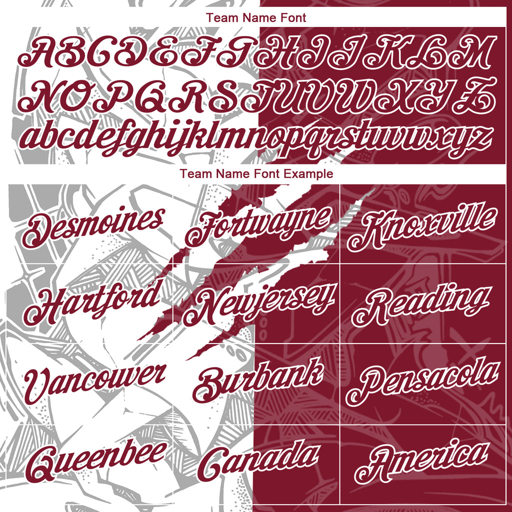 Custom Graffiti Pattern Crimson-White Scratch 3D Performance T-Shirt