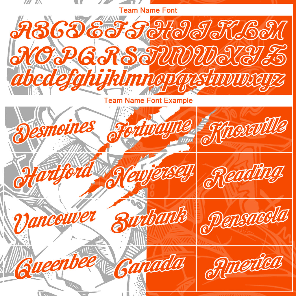 Custom Graffiti Pattern Orange-White Scratch 3D Performance T-Shirt