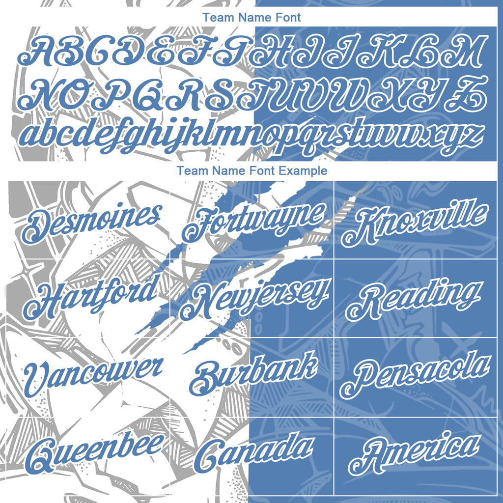 Custom Graffiti Pattern Light Blue-White Scratch 3D Performance T-Shirt