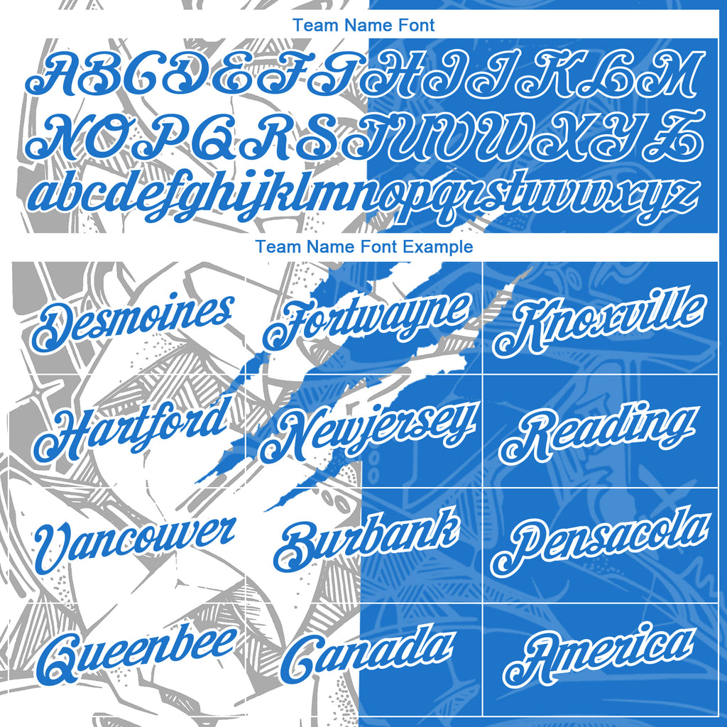 Custom Graffiti Pattern Powder Blue-White Scratch 3D Performance T-Shirt