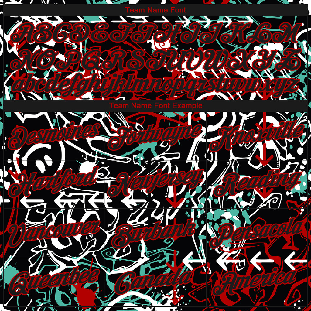 Custom Stitched Graffiti Pattern Black-Red 3D Abstract Grunge Art Sports Pullover Sweatshirt Hoodie