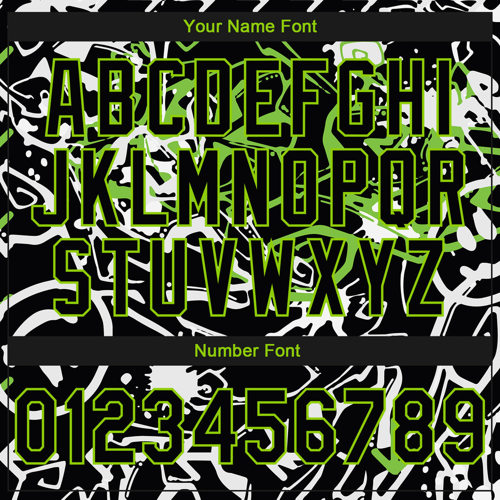 Custom Stitched Graffiti Pattern Black-Aurora Green 3D Abstract Grunge Art Sports Pullover Sweatshirt Hoodie