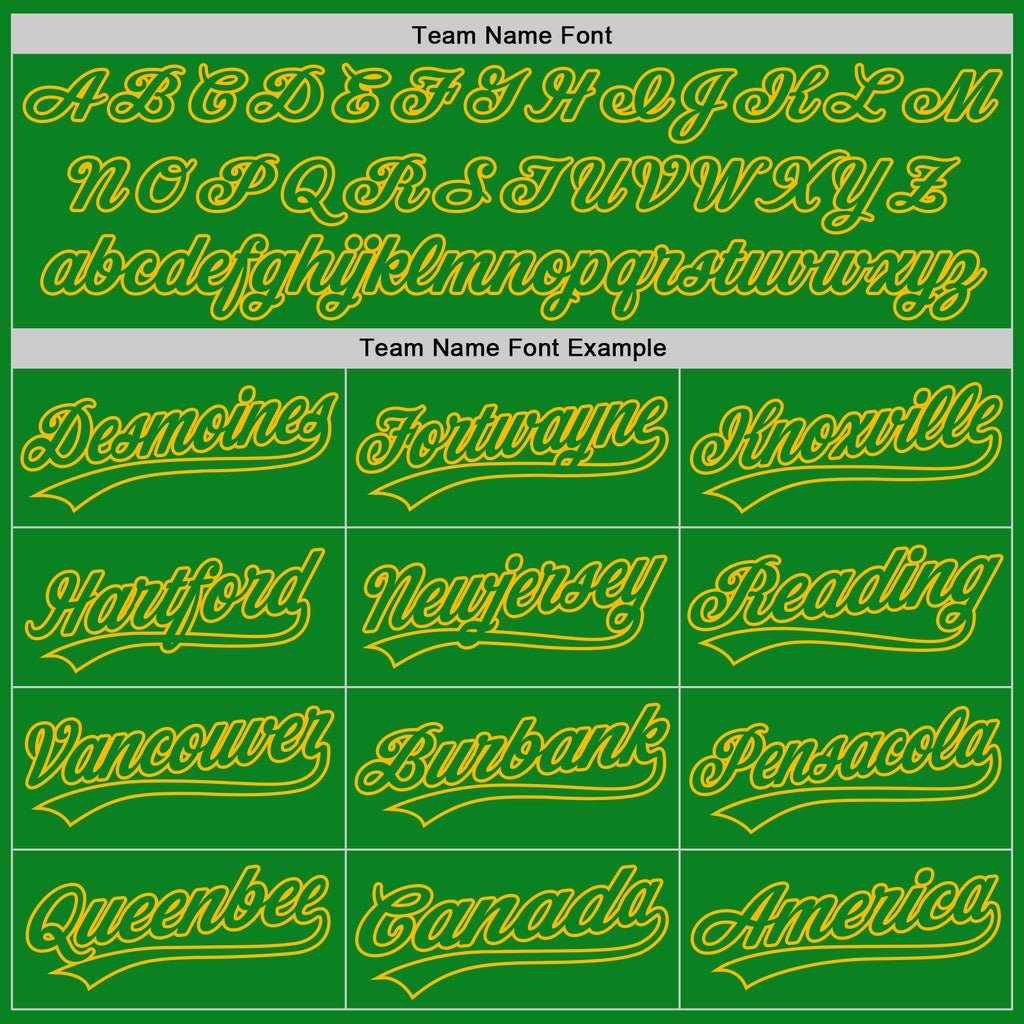 Custom Grass Green Gold Authentic Baseball Jersey