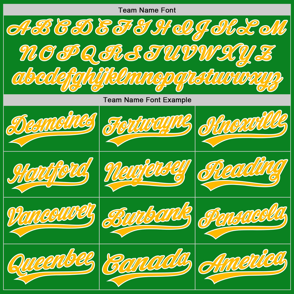 Custom Grass Green Gold-White Authentic Baseball Jersey