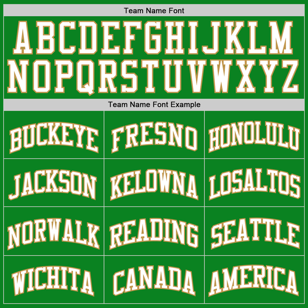 Custom Grass Green White-Old Gold Authentic Basketball Jerse