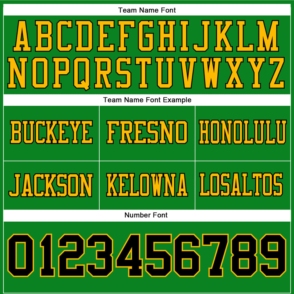 Custom Grass Green Black-Gold Authentic Football Jersey