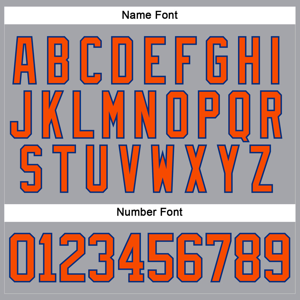 Custom Gray Orange-Royal Hockey Lace Neck Jersey