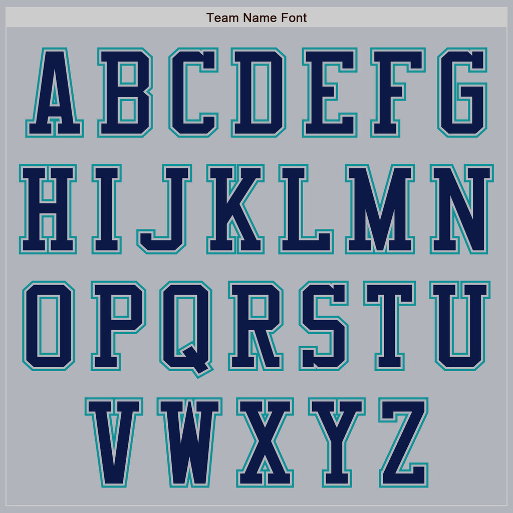 Custom Gray Navy-Teal Authentic Baseball Jersey